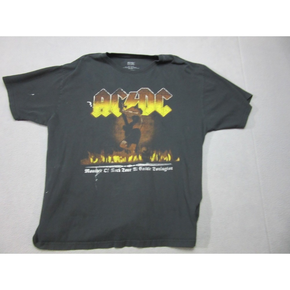 AC/DC Shirt Mens XL Black Monster of Rock Tour Castle Donington 2007 Band